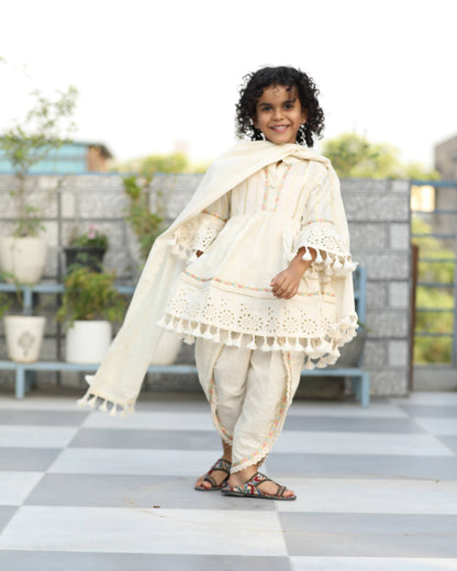 Khadi Frock Dhoti Set