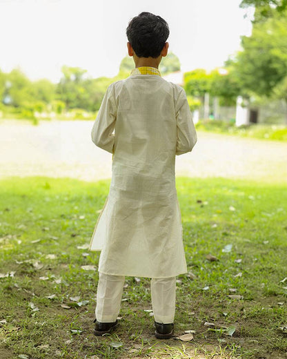 Laddoo Peela Boys Kurta with Jacket and Pajama Set