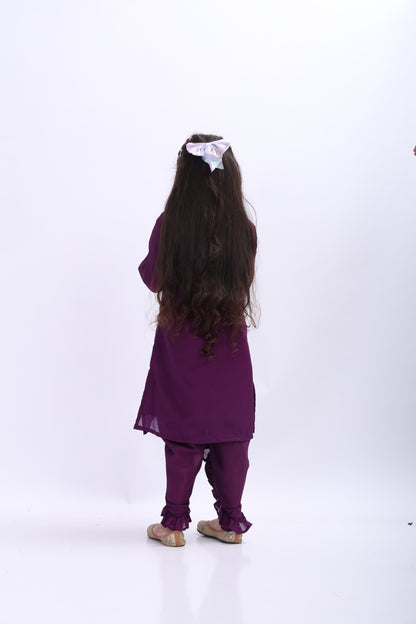 Narangi Punjabi Frilled Dhoti Set