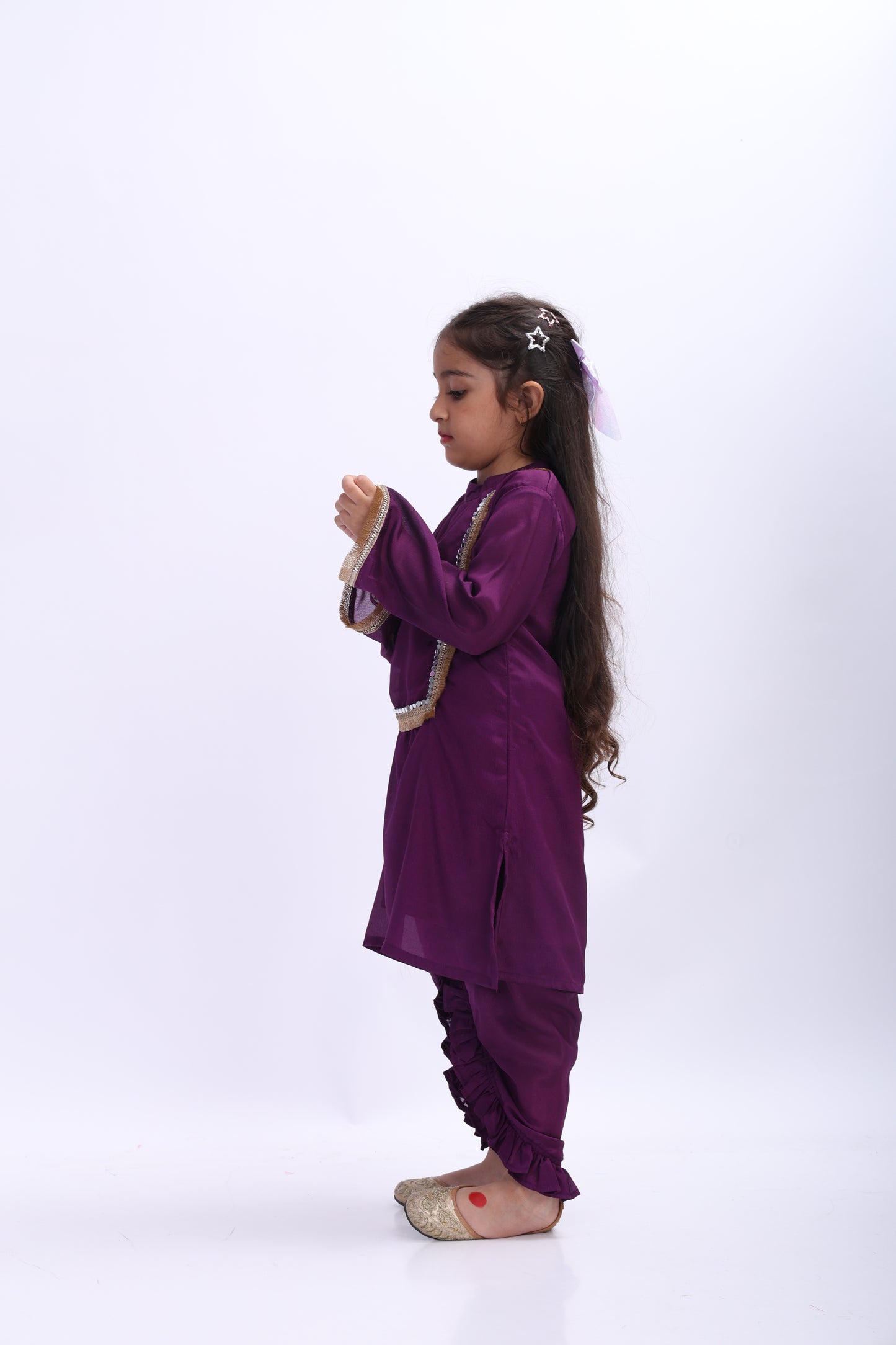 Narangi Punjabi Frilled Dhoti Set