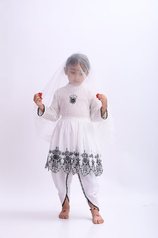 White Chikankari Suit with Embroidery