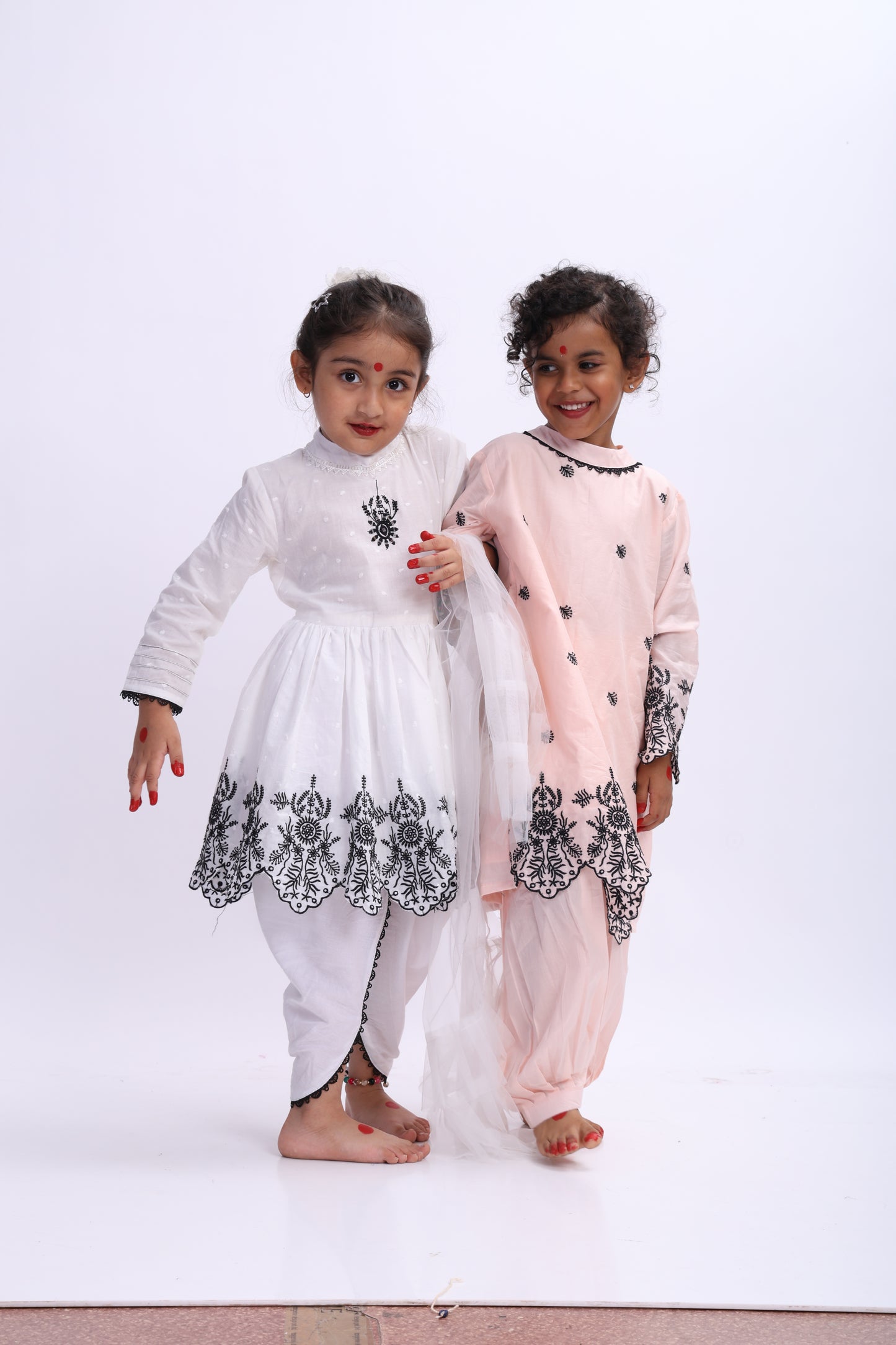 Peech Chikankari Suit with Embroidery