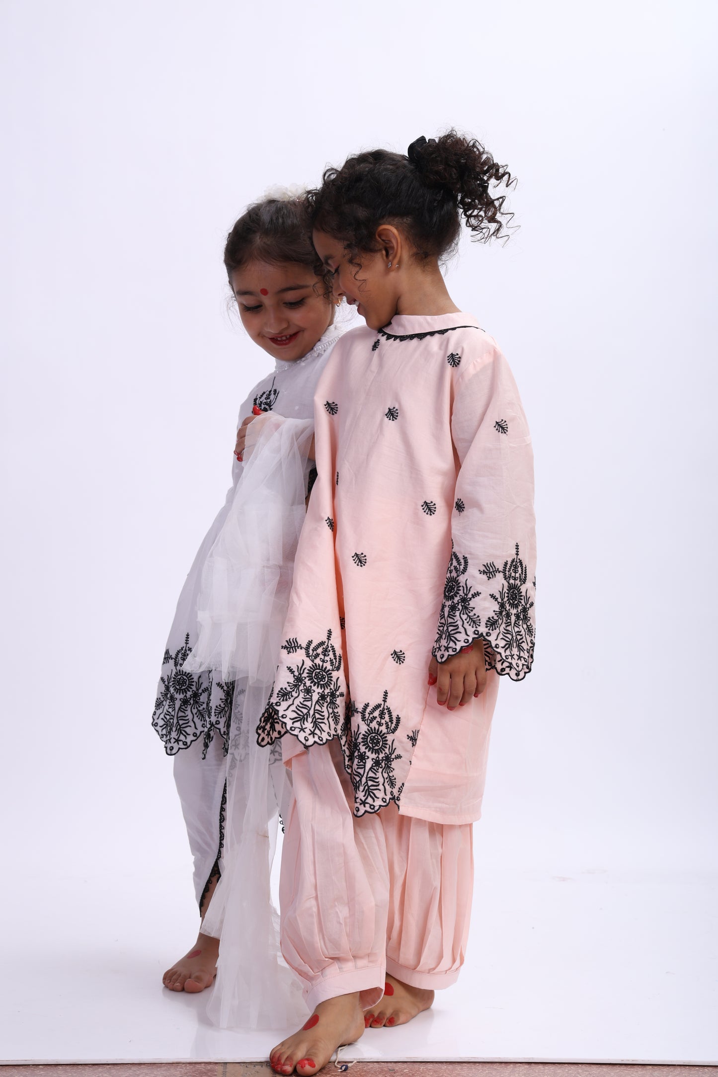 Peech Chikankari Suit with Embroidery