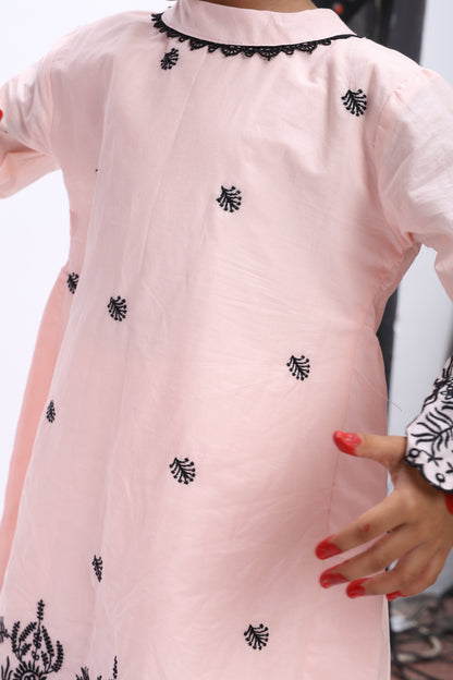 Peech Chikankari Suit with Embroidery