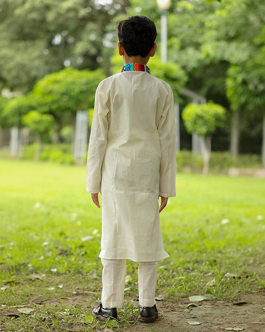 Afghan Gulabi Boys Kurta with Jacket and Pajama Set