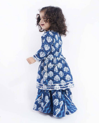 Indigo Cotton Sharara Set