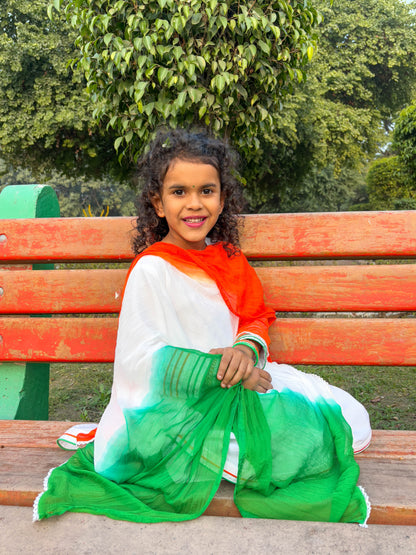 Azaad Anarkali Suit with Tiranga Dupatta