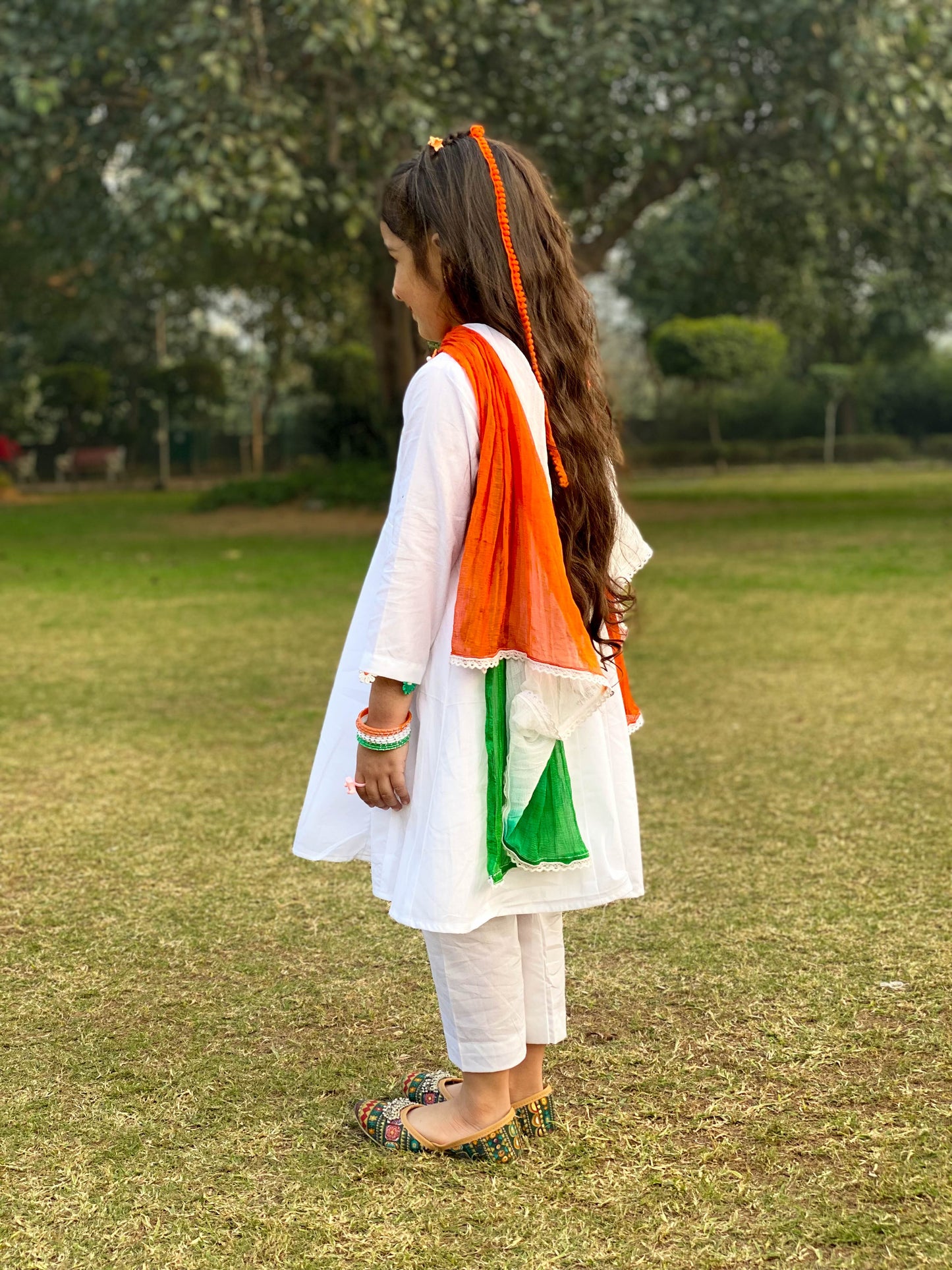 Tiranga Anarkali Cotton Suit with Dupatta