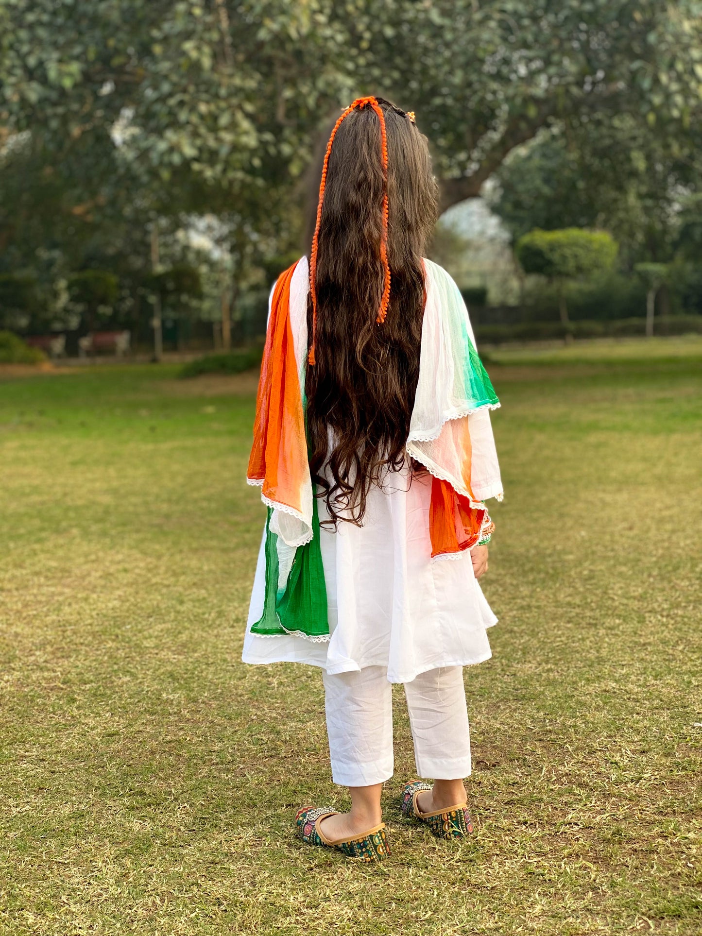 Tiranga Anarkali Cotton Suit with Dupatta